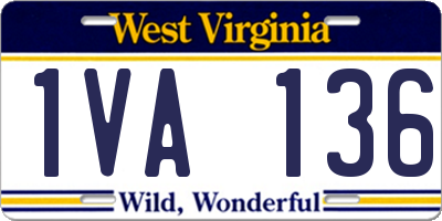 WV license plate 1VA136