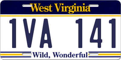 WV license plate 1VA141