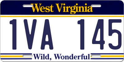 WV license plate 1VA145