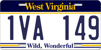 WV license plate 1VA149