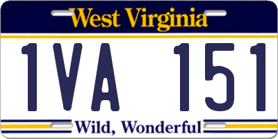 WV license plate 1VA151