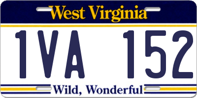 WV license plate 1VA152