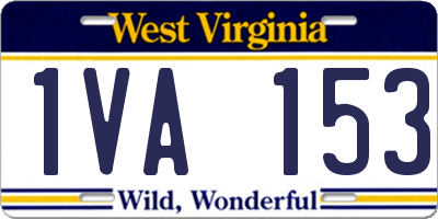WV license plate 1VA153