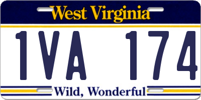 WV license plate 1VA174