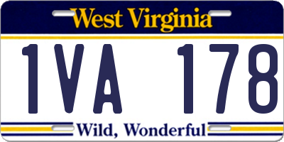 WV license plate 1VA178