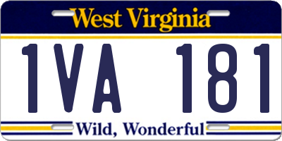 WV license plate 1VA181