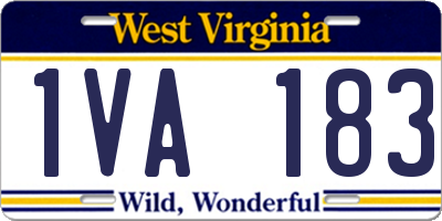 WV license plate 1VA183