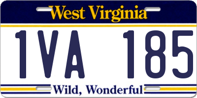 WV license plate 1VA185