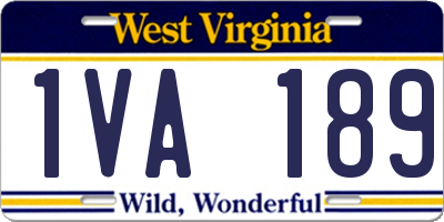 WV license plate 1VA189