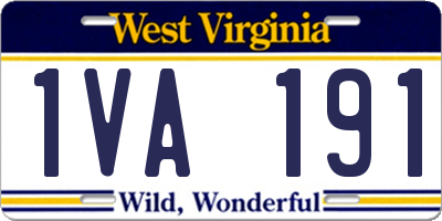 WV license plate 1VA191