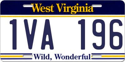WV license plate 1VA196