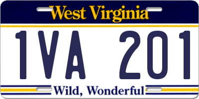 WV license plate 1VA201