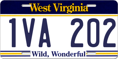 WV license plate 1VA202