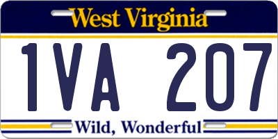 WV license plate 1VA207