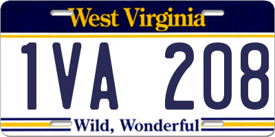 WV license plate 1VA208