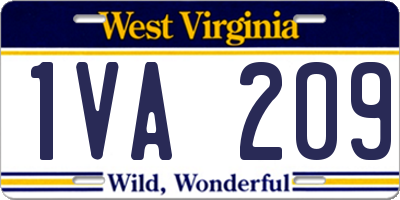 WV license plate 1VA209