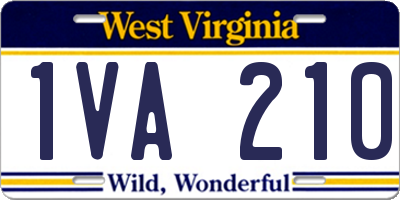 WV license plate 1VA210