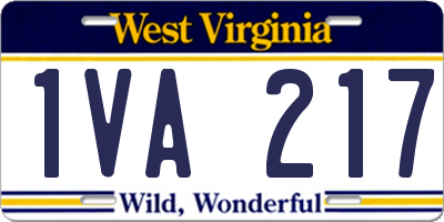 WV license plate 1VA217