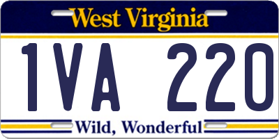 WV license plate 1VA220
