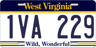 WV license plate 1VA229