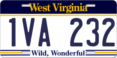 WV license plate 1VA232