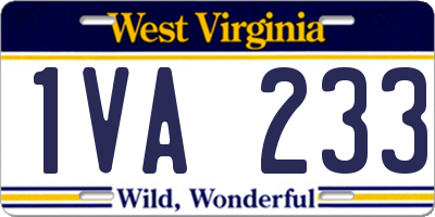 WV license plate 1VA233