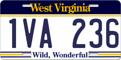WV license plate 1VA236