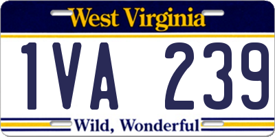 WV license plate 1VA239