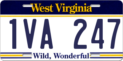 WV license plate 1VA247