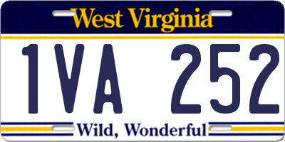WV license plate 1VA252