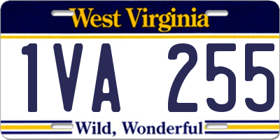 WV license plate 1VA255