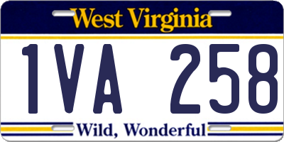 WV license plate 1VA258