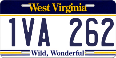 WV license plate 1VA262