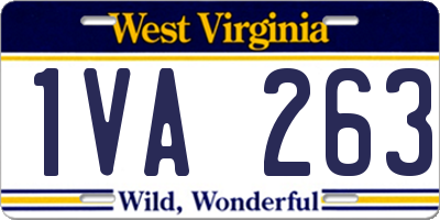WV license plate 1VA263