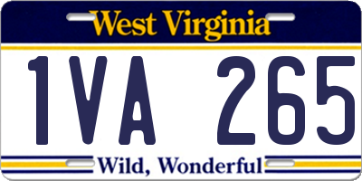 WV license plate 1VA265