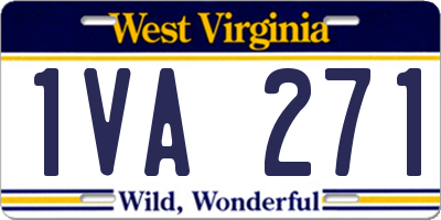 WV license plate 1VA271