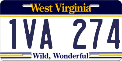 WV license plate 1VA274