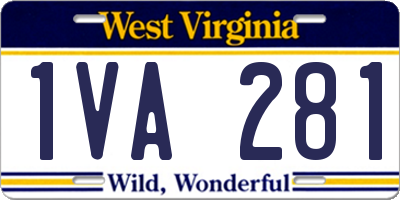 WV license plate 1VA281