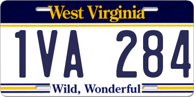 WV license plate 1VA284