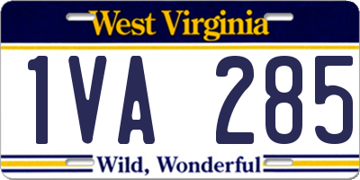 WV license plate 1VA285