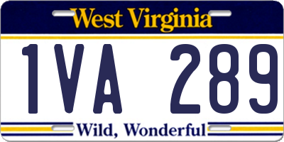 WV license plate 1VA289