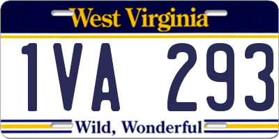 WV license plate 1VA293