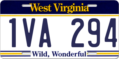 WV license plate 1VA294
