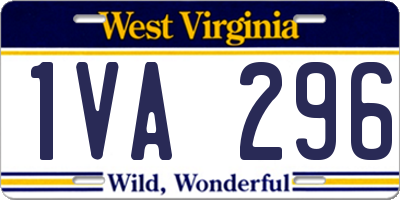 WV license plate 1VA296