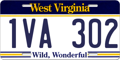 WV license plate 1VA302