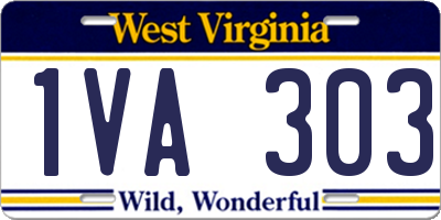 WV license plate 1VA303