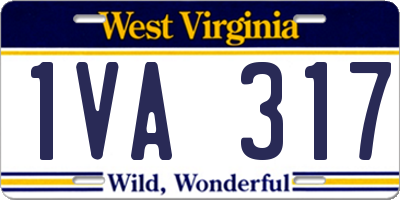 WV license plate 1VA317