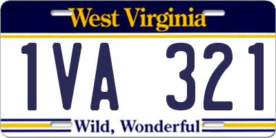 WV license plate 1VA321
