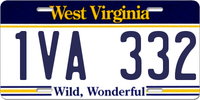 WV license plate 1VA332