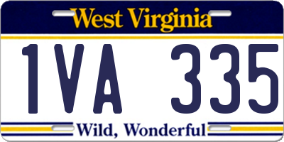 WV license plate 1VA335